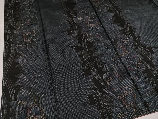 平和屋着物●本場大島紬 一元絣 草花間道 正絹 逸品 未使用 AABH0468ph