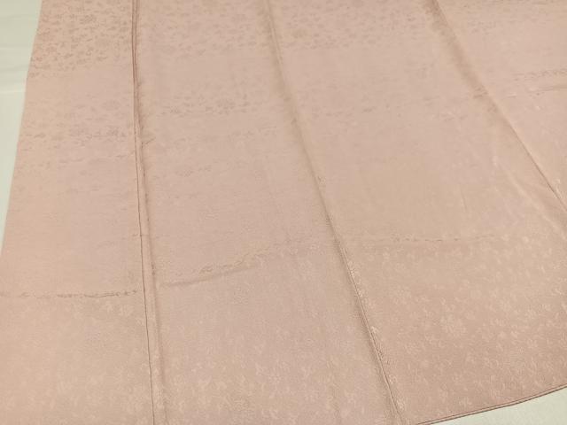 平和屋着物●上質な色無地 花唐草地紋 水柿色 正絹 逸品 AABH0475ph