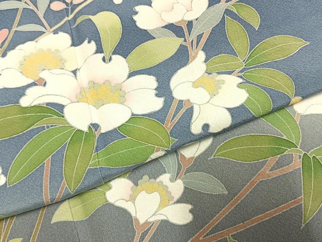 平和屋着物●訪問着 友禅 作家物 枝花文 暈し染め 正絹 逸品 AABH0482fy