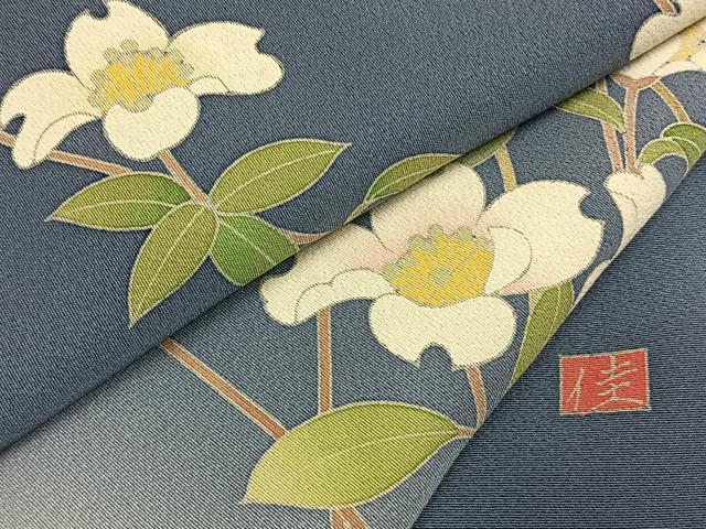 平和屋着物●訪問着 友禅 作家物 枝花文 暈し染め 正絹 逸品 AABH0482fy