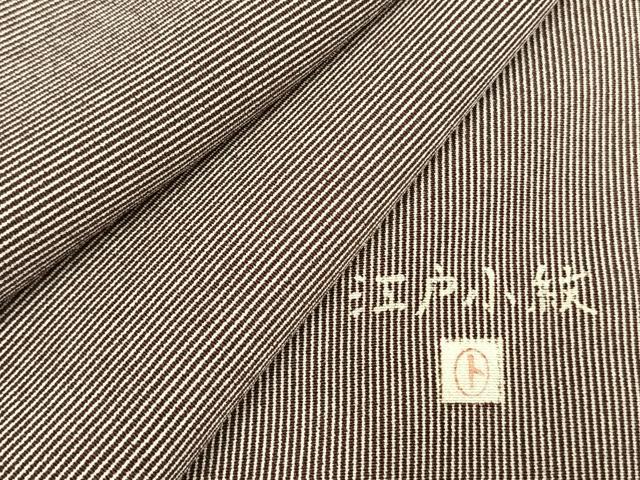 平和屋着物●江戸小紋 作家物 万筋 紫色×白色 正絹 逸品 未使用 AABH0485fy