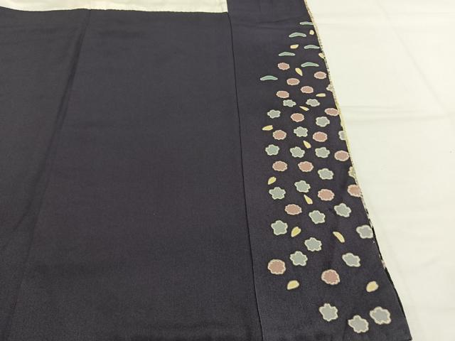 平和屋着物●訪問着 中国三大刺繍 相良刺繍 重ね絞り 流水花文 暈し染め 銀通し地 正絹 逸品 AABH0494fy