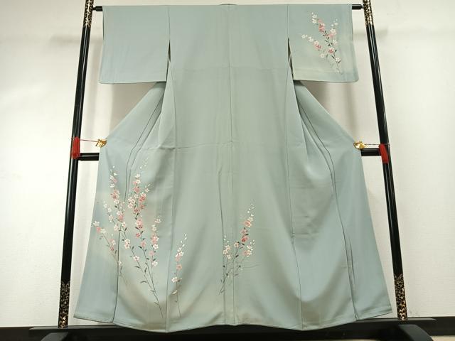 平和屋着物●訪問着 友禅 枝花文 暈し染め 正絹 逸品 AABH0501fy