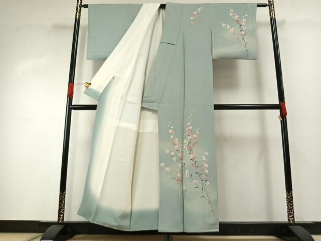 平和屋着物●訪問着 友禅 枝花文 暈し染め 正絹 逸品 AABH0501fy