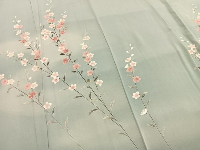 平和屋着物●訪問着 友禅 枝花文 暈し染め 正絹 逸品 AABH0501fy