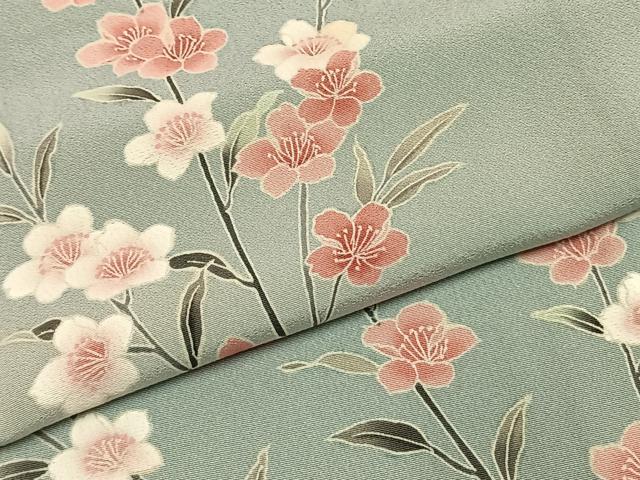 平和屋着物●訪問着 友禅 枝花文 暈し染め 正絹 逸品 AABH0501fy