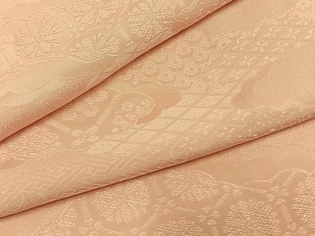 平和屋着物●上質な色無地 雲取り花地紋 虹色 正絹 逸品 AABH0502fy