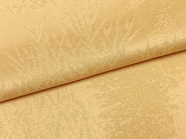 平和屋着物●上質な色無地 草葉地紋 蜂蜜色 正絹 逸品 AABH0512fy