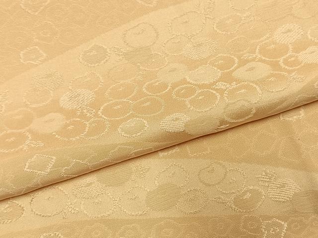 平和屋着物●上質な色無地 草花地紋 蜂蜜色 正絹 逸品 AABH0514fy