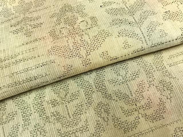 平和屋着物●結城紬 100亀甲 吉祥花文 証紙付き 正絹 逸品 AABH0524fy
