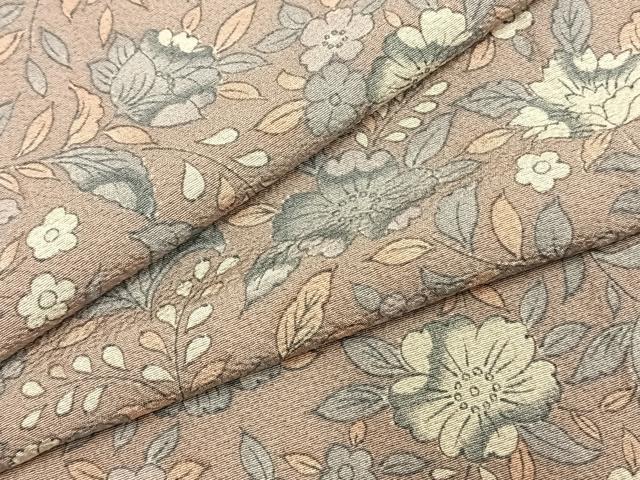 平和屋着物●上質な小紋 更紗花文 正絹 逸品 未使用 AABH0525fy