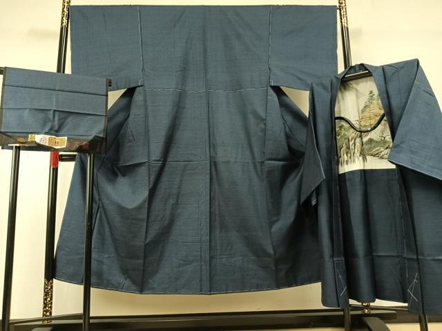 平和屋着物●男性 本場大島紬 アンサンブル 100亀甲 総詰め 植田栄二作 証紙付き 正絹 逸品 未使用 AABH0531fy