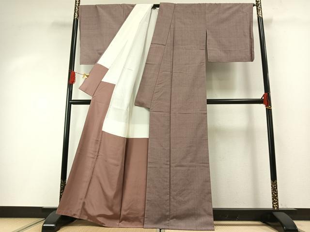 平和屋着物●上質な紬 縞 正絹 逸品 未使用 AABH0532fy