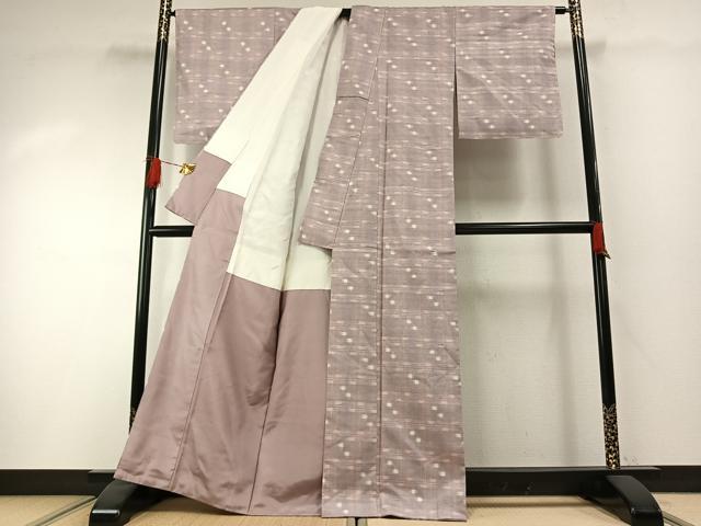 平和屋着物●上質な紬 格子 正絹 逸品 AABH0536fy