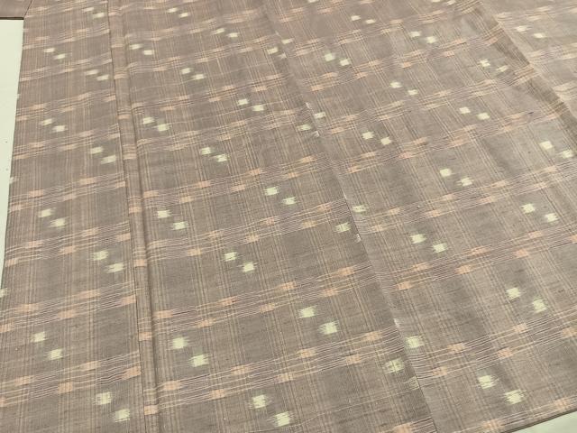平和屋着物●上質な紬 格子 正絹 逸品 AABH0536fy