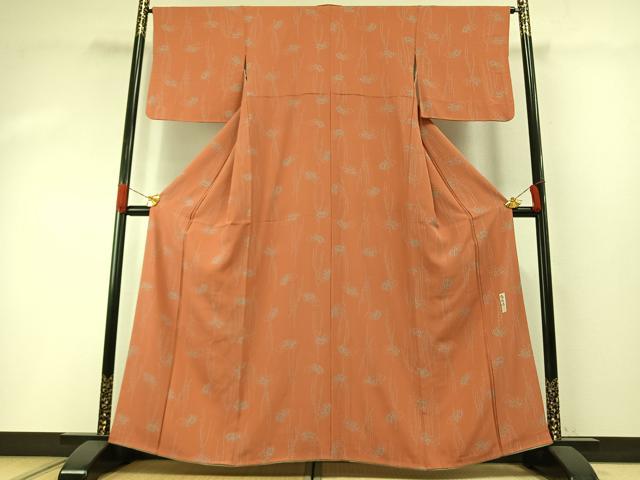 平和屋着物●上質な小紋 作家物 比呂志 宝永染 地紙花文 正絹 逸品 AABH0537fy