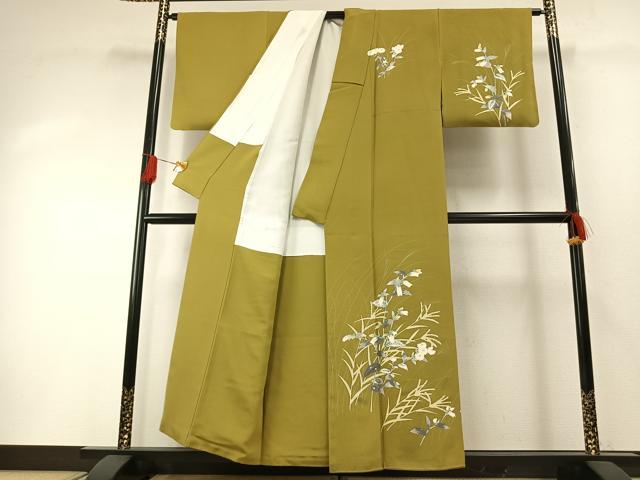 平和屋着物●京友禅 飯田信幸 訪問着 草花文 正絹 逸品 AABH0540fy