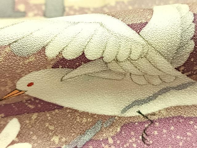平和屋着物●中島博司 訪問着 花鳥文 正絹 逸品 AABH0549fy