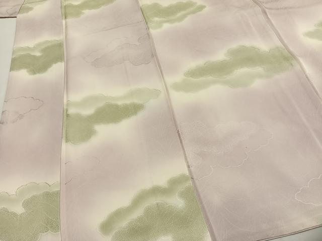 平和屋着物●上質な小紋 地紋起こし 雲取り文 暈し染め 正絹 逸品 AABH0550fy