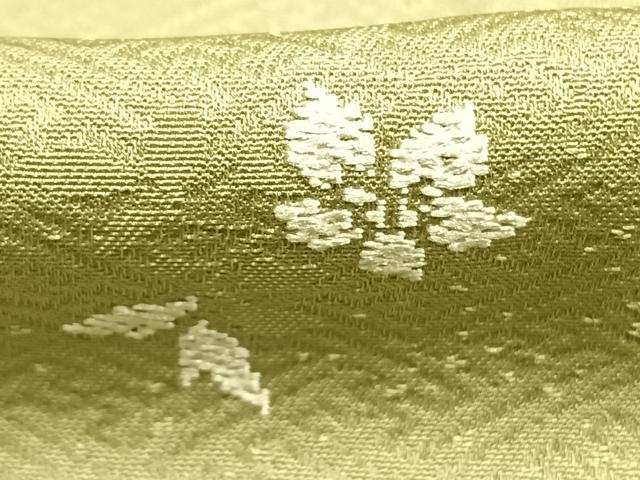 平和屋着物●上質な小紋 天蚕糸縫取 舞花文 反端付き 正絹 逸品 未使用 AABH0551fy