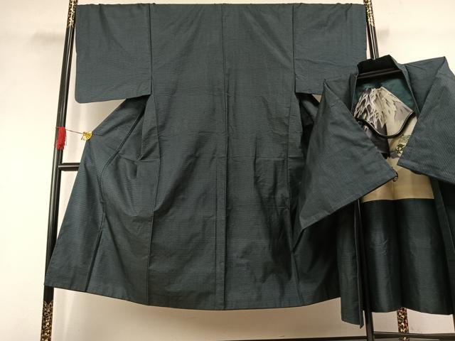 平和屋着物●男性 本場大島紬 アンサンブル 100亀甲 総詰め 正絹 逸品 AABH0555fy