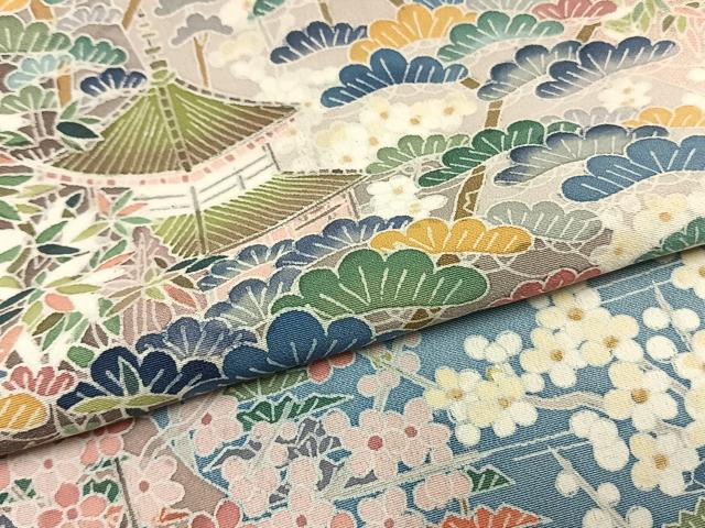 平和屋着物●豪華色留袖 友禅 作家物 風景花文 暈し染め 正絹 逸品 AABH0563fy