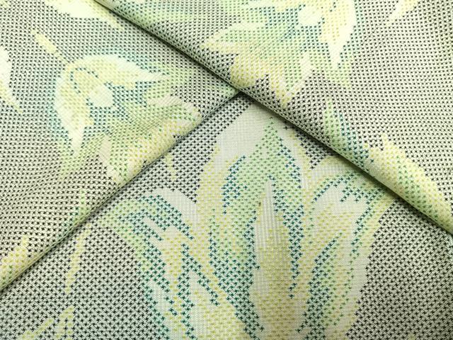 平和屋着物●本場大島紬 一元絣 草花文 正絹 逸品 AABH0564fy
