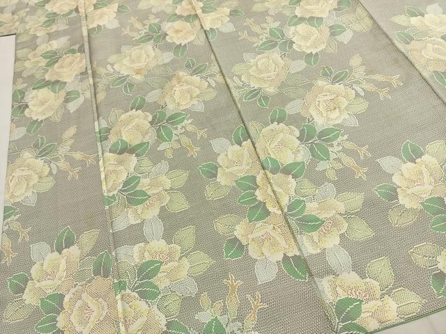 平和屋着物●本場大島紬 150亀甲 草花文 正絹 逸品 AABH0567fy