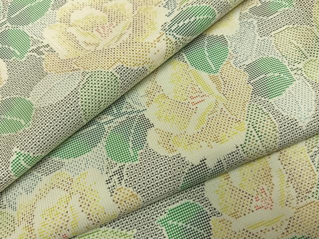 平和屋着物●本場大島紬 150亀甲 草花文 正絹 逸品 AABH0567fy