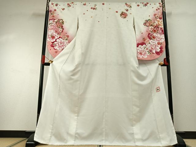 平和屋着物●「anan」ブランド 小振袖 二尺袖 草花文 暈し染め 金彩 洗える着物 AABH0580fy