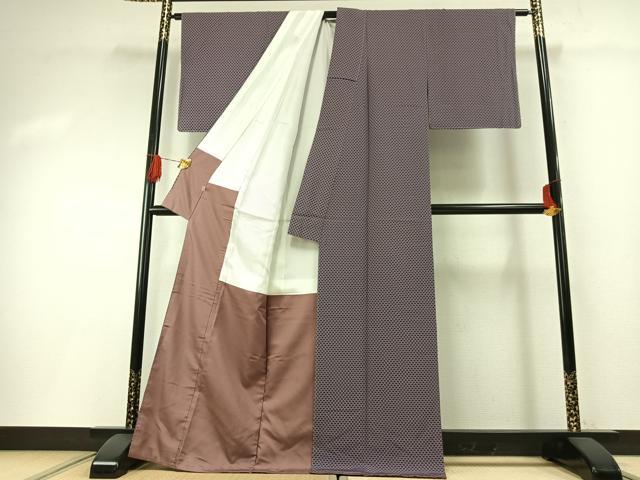 平和屋着物●上質な小紋 籠目文 正絹 逸品 未使用 AABH0581fy