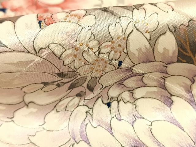 平和屋着物●豪華振袖 手描き 草花文 金彩 正絹 逸品 AABH0597fy