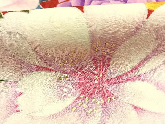 平和屋着物●豪華振袖 花蝶文 金彩 正絹 逸品 AABH0598fy