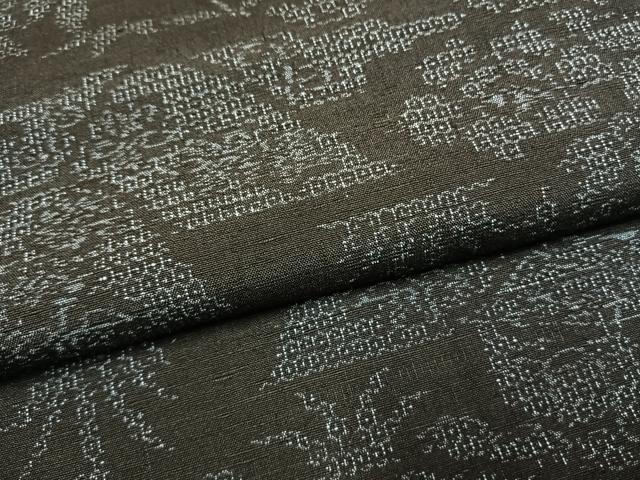 平和屋着物●結城紬 100亀甲 風景花文 正絹 逸品 未使用 AABH0609fy