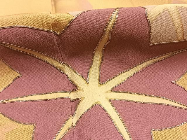 平和屋着物●訪問着 駒刺繍 舞葉文 暈し染め 金彩 正絹 逸品 AABH0639fy