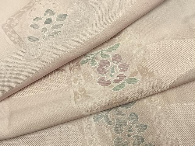平和屋着物●上質な小紋 地紋起こし 色紙花文 暈し染め 正絹 逸品 AABH0644fy