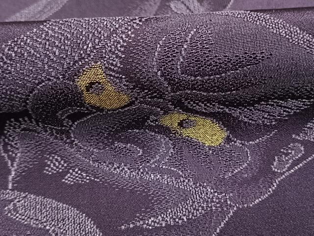 平和屋着物●お召 能面 金銀糸 正絹 逸品 AABH0668fy