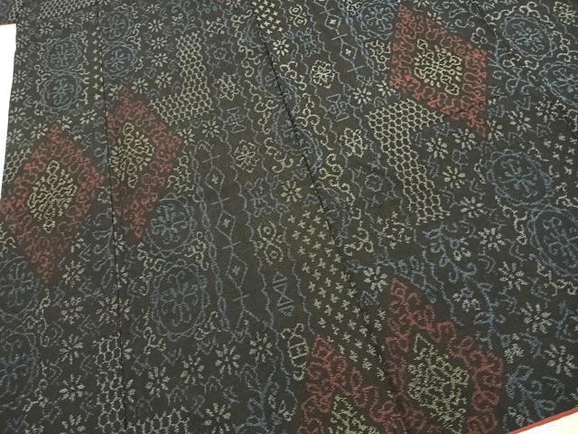 平和屋着物●結城ちぢみ 吉祥花文 正絹 逸品 AABH0675fy