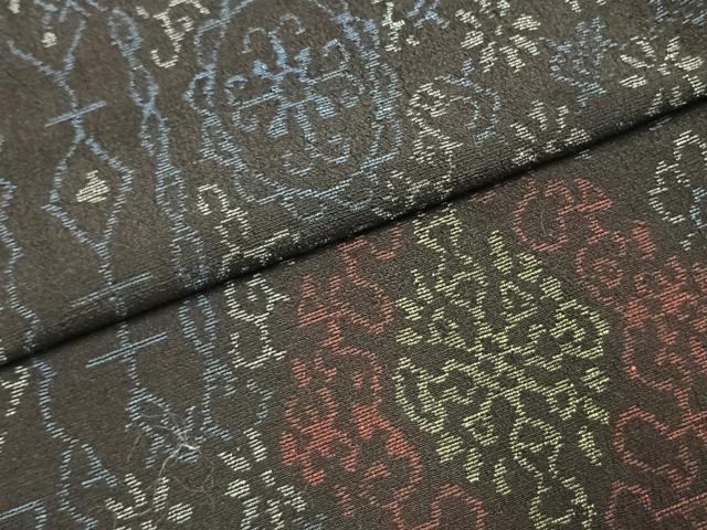 平和屋着物●結城ちぢみ 吉祥花文 正絹 逸品 AABH0675fy