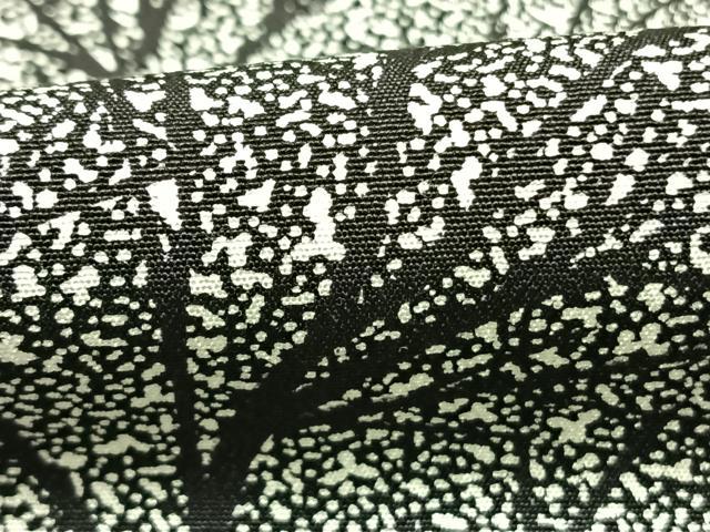 平和屋着物●小紋師 鷲津芳雄 訪問着 樹林文 黒地 正絹 逸品 AABH0691fy