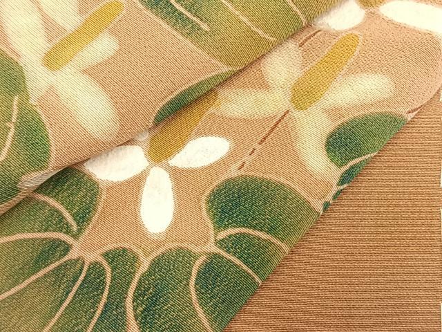 平和屋着物●訪問着 作家物 草花文 正絹 逸品 AABH0716fy