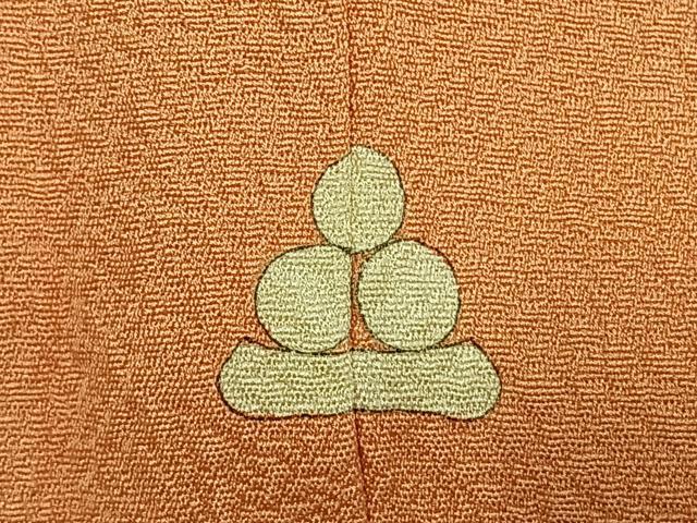 平和屋着物●上質な色無地 草花地紋 深支子色 正絹 逸品 AABH0721fy