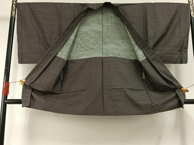 平和屋着物●男性 本場大島紬 アンサンブル 100亀甲 総詰め 証紙付き 正絹 逸品 AABH0734fy