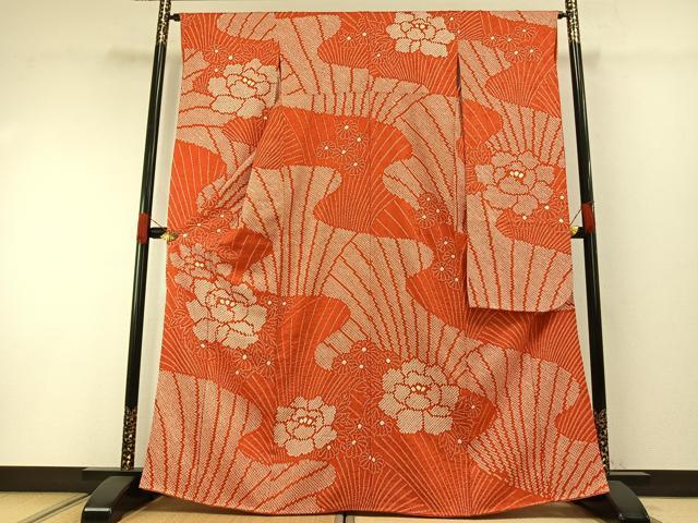 平和屋着物●豪華振袖 総絞り 舞花文 正絹 逸品 AABH0737fy