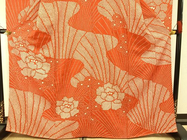 平和屋着物●豪華振袖 総絞り 舞花文 正絹 逸品 AABH0737fy