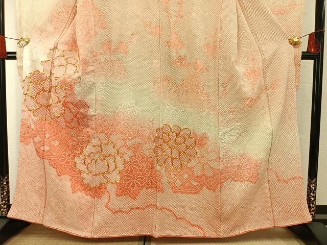 平和屋着物●豪華振袖 総駒刺繍 草花文 暈し染め やまと誂製 正絹 逸品 AABH0740fy