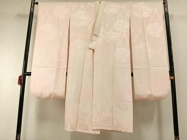 平和屋着物●振袖用長襦袢 袷 草花地紋 正絹 逸品 AABH0742fy