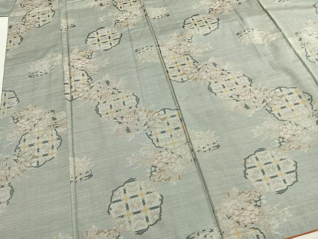平和屋着物●本場大島紬 白大島 一元7マルキ 総絣 大野織物株式会社 草花文 手織 証紙付き 正絹 逸品 未使用 AABH0744fy