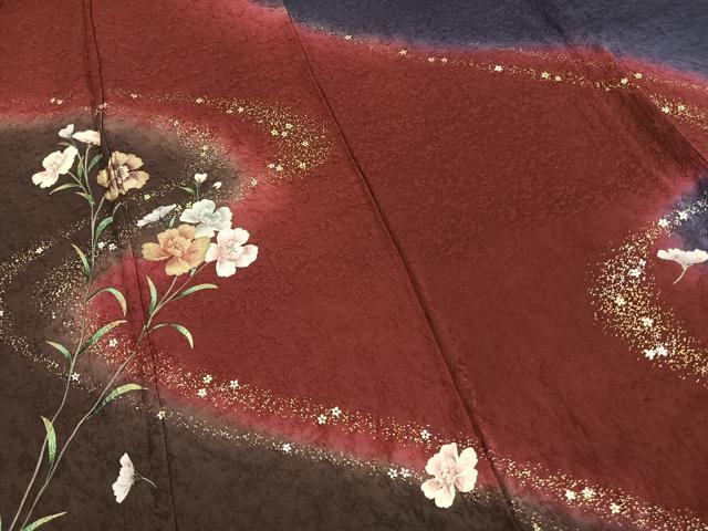 平和屋着物●豪華振袖 流水花文 暈し染め 金銀彩 やまと誂製 正絹 逸品 AABH0748fy