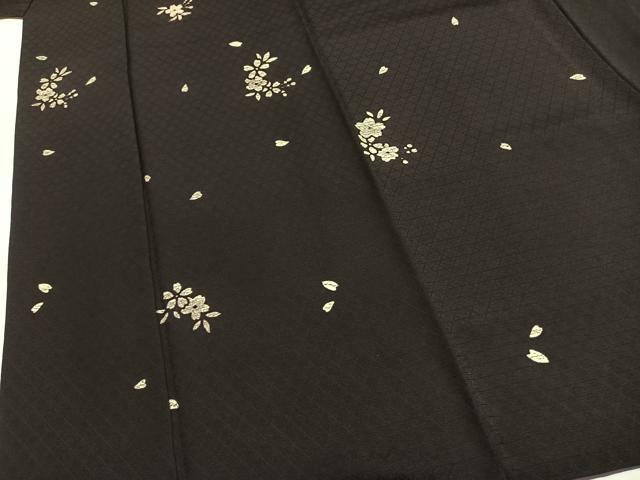 平和屋着物●上質な小紋 ろうけつ染 舞花文 正絹 逸品 AABH0755fy